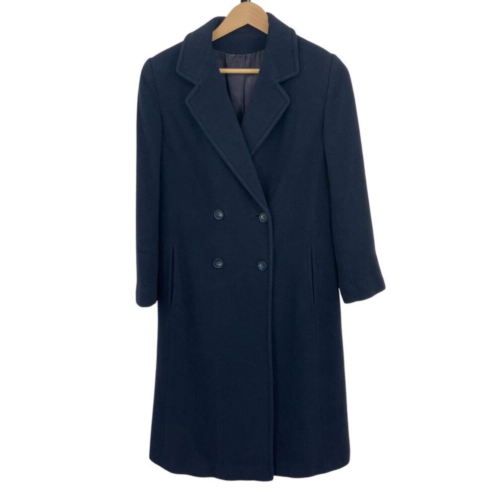 Neiman Marcus Full-length Cashmere Coat In Deep Blue Blue 4